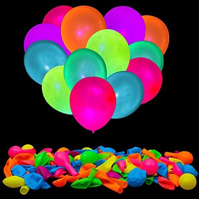 100 Pcs UV Neon Balloons ,Neon Glow Party Balloons UV Black Light