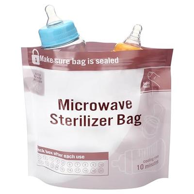 Momcozy Larger Microwave Steam Sterilizer Bags, 8 Count Travel Sterilizer  Bags for Breast Pump Parts/Baby Bottle, 20 Uses Per Bag, Breastpump