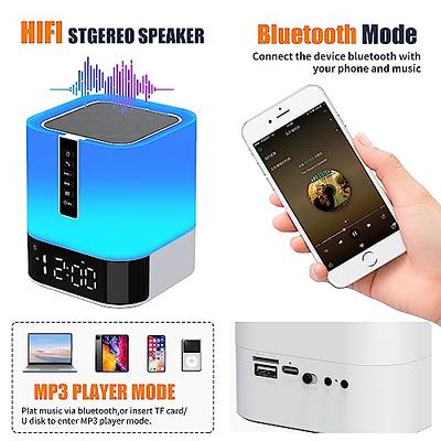  Alarm Clock Bluetooth Speaker Night Light Bluetooth  Speaker,Touch Sensor Bedside Lamp,Dimmable Warm Light & Color Changing RGB  LED Table Lamp MP3 Music Player for Kids,Bedroom,Camping (Newest Version) :  Electronics