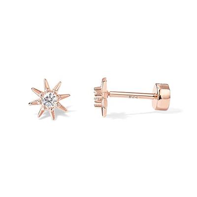  PAVOI 14K Gold Flat Backs (Bar, Rose Gold): Clothing