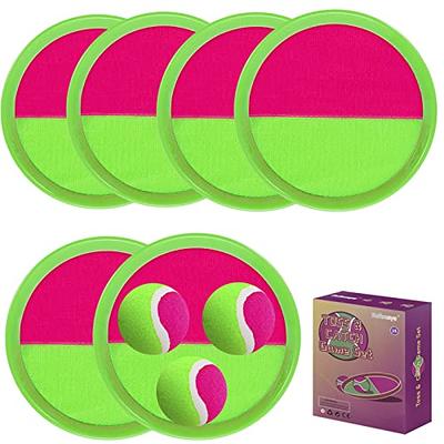 Paddle Catch Ball Set 3 balls and 2 mitts (2 soft for kids) Toss