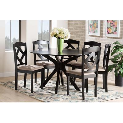 Roundhill Furniture Ebret Farmhouse 5 Piece Distressed Dining Set