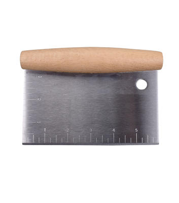 Stainless Steel Dough Scraper With Wood Handle by STIR