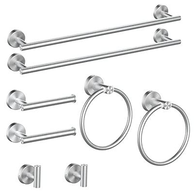 Ntipox 4 Piece Stainless Steel Matte Black and Brushed Gold Bathroom Hardware Set Include Hand Towel Ring Holder, Toilet Paper Holder,and 2 Robe Towel