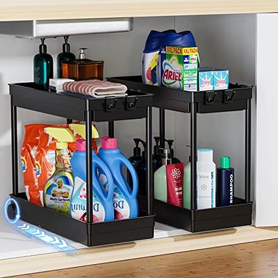 Under sink Organizers 2 Tiers Clear Organizer With Dividers - Temu