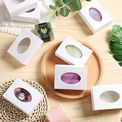 30 Pcs Kraft Soap Box with Window Soap Boxes for Homemade Soap Oval Window  Box for