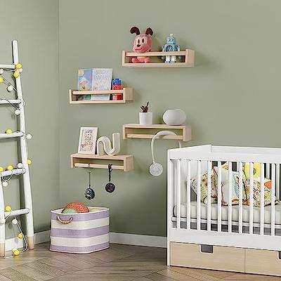 DUICIRX Nursery Room Shelves Set of 4 Wood Floating Book Shelves