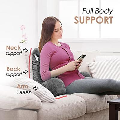 Reading Pillow,Back Rest Support Pillow,Backrest Pillows For Bed With  Arms,With Pockets And Neck Pillow,ideal For Sitting,reading Or Playing