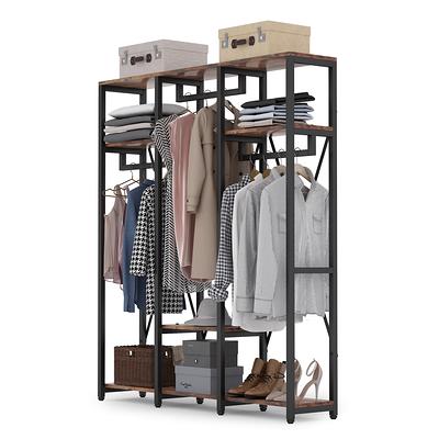 Tribesigns Double Rod Free standing Closet Organizer, White