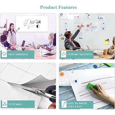 Self-Adhesive Magnetic Whiteboard for Wall, Peel & Stick Dry-Erase Board  for Office / Home / School