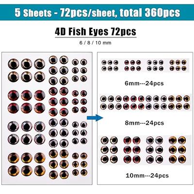 Realistic 3D 4D 5D Fishing Lure Eyes for Making Lifelike Baits Crafts DIY