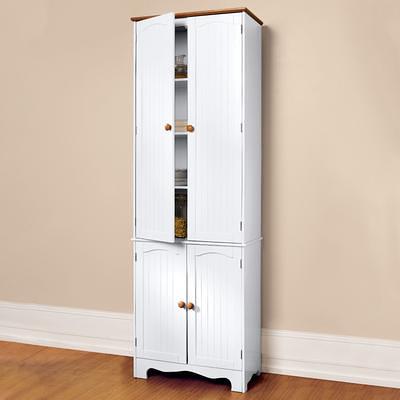 Bush Furniture Key West Kitchen Pantry Cabinet Pure White Oak