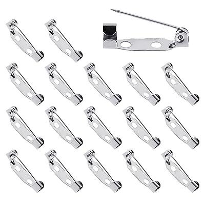 yueton 200pcs Metal Double Hole Craft Pin Back Clasp Brooch Safety Pins Bar  Pins Findings