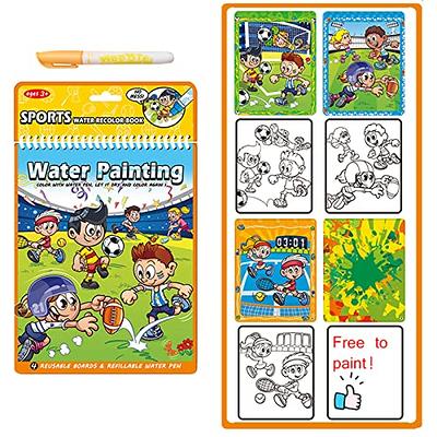 4 Pack Reusable Magic Water Coloring Books for Toddlers, Paint with Water  Books, Mess-Free Coloring Book, Portable Educational Doodle Drawing Toy