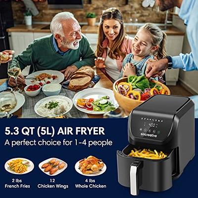 Air Fryer 5.3 QT, 8-in-1 Compact Hot Air Fryers, Electric Oilless Small  Airfryer with Digital LCD Touch Screen, Non-Stick Basket, Recipe Book and  Disposable Paper Liners, Gift for Mom Women Wife 