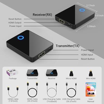  Wireless HDMI Transmitter and Receiver 4K Kit, Full HD