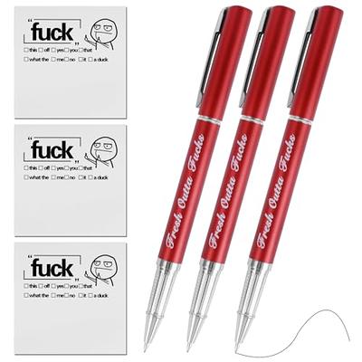 3Pcs Sticky Note and Pen Set, Funny Novelty Fresh Outta Notepad and Pen,  Reusable Rude Word Sticky Notes Notepads, Fun Desk Accessory Gifts for  Friends Coworkers Christmas Birthday Gift (Red) - Yahoo