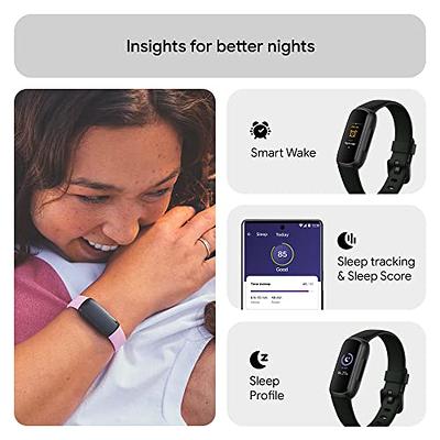 Fitbit Luxe-Fitness and Wellness-Tracker with Stress Management,  Sleep-Tracking and 24/7 Heart Rate, Black/Graphite, One Size (S & L Bands  Included)