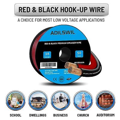 KENGIYEL 50FT 14 Gauge Speaker Wire 2 Conductors Red Black Cable Hookup LED  Lighting Strips Electrical Wire Extension Cord 14/2 Gauge Wire Copper Clad  Aluminum 12V/24V DC Cable Flexible Extension Cord - Yahoo Shopping