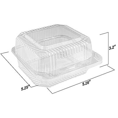 OJYUDD 50 Pcs Clear Plastic Take out Containers,Square Hinged Food  Containers,Disposable Clamshell Dessert Container with Lid for