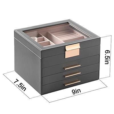 Euedue Clear Acrylic Jewelry Storage Box, Earring Jewelry