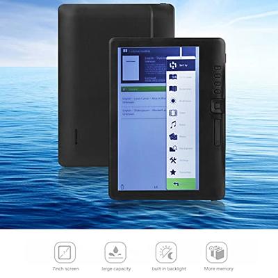  6'' Portable E-Paper with 800x600 Resolution+Audio Player, E-Reader  E-Book Reader with Electronic Ink Screen Available in 29 Languages with A  Pair of Headphone and Leather Case, 16/8/4GB(Black 8G) : Electronics