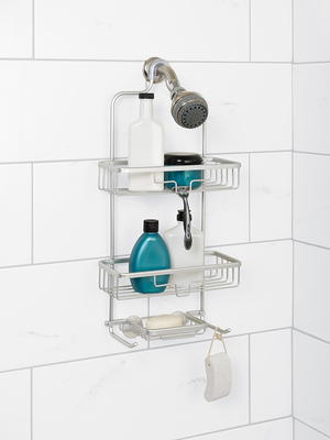 melos Over The Door Shower Caddy, 4 Tier 29inch Height Adjustable over the  door shower organizer Hanging Bathroom Shelf with Soap Holder, No Drilling