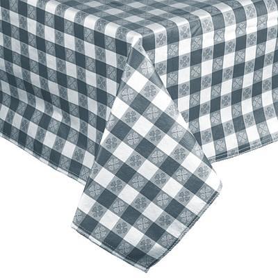 Choice 52 Wide Green Textured Gingham Vinyl Table Cover with Flannel Back