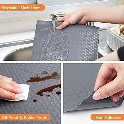 Shelf Liners for Kitchen Cabinets Refrigerator Liners Waterproof Oil-Proof  Kitchen Cupboard Liner Durable Drawer Mats EVA Material Non Adhesive Fridge  Liner for Shelves (23.6 x 236.2 inches, Gray) - Yahoo Shopping