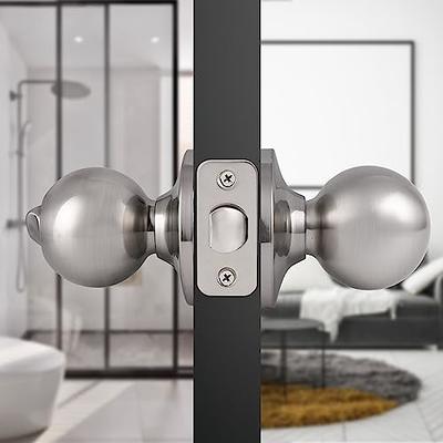 Probrico Oval Door Knobs Brushed Nickel Bed & Bathroom Privacy