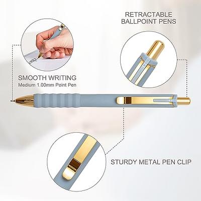Linbsunne Black Ballpoint Pens Medium Point 1mm Work Pen with Super Soft  Grip for Men Women Retractable Office Pens (6-count pen + 3 refills)