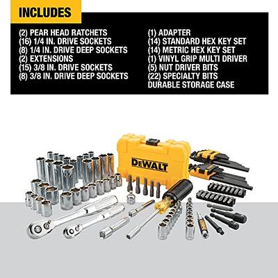 DEWALT Mechanics Tools Kit and Socket Set, 1/4