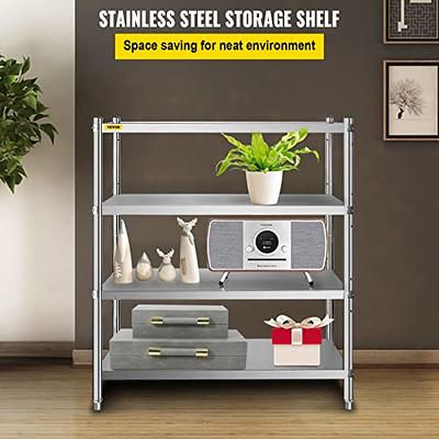 Storage Shelves, 4 Tier Shelf Adjustable Stainless Steel Shelves, Sturdy  Metal Shelves Heavy Duty Shelving Units and Storage for Kitchen Commercial