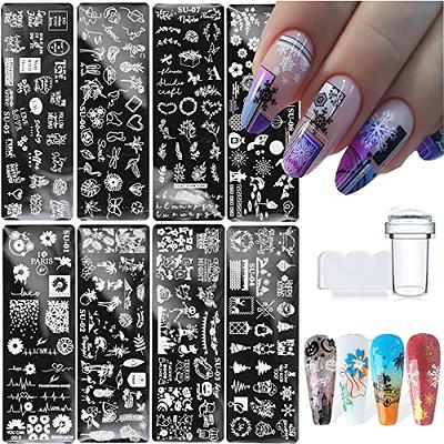 Amazon.com: JERCLITY 6pcs Flower Nail Stamping Plate Nail Stamping Kit for  Nails Rose Flower Lotus Butterfly Leaf Image Plates Nail Art Design  Template Print Nail Stamper Kit for Women : Beauty &