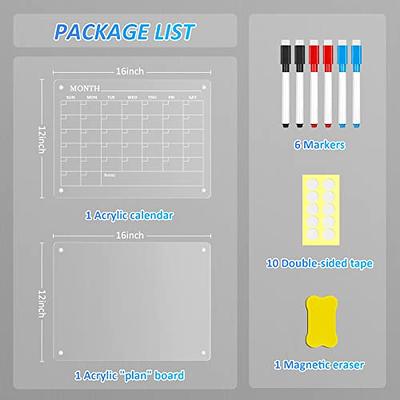  CSTKPFV Acrylic Magnetic Dry Erase Board and Calendar