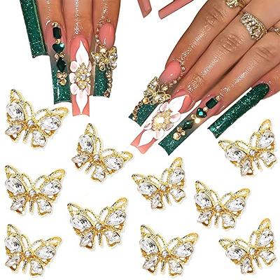 Toyfunny Spring Butterfly Charms for Nails 6 Colors Summer Butterfly Nail Glitter Sets Butterfly Nail Charms for Nail Arts Decoration DIY Mold Crafts Design
