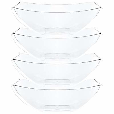 Large Angled Clear Serving Bowl - Premium Heavyweight Plastic