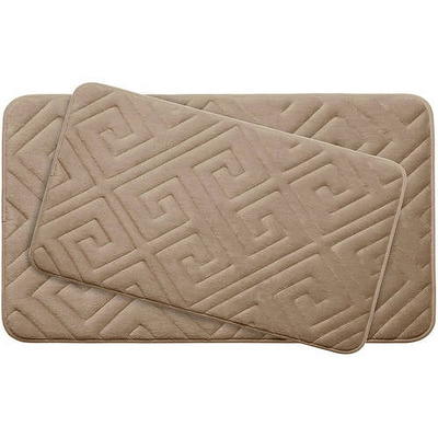 Premius Striped 2 Piece Non-Slip Bath Rug Set, 17x24, 20x32 Inches