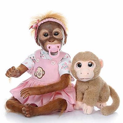 Aori Lifelike Reborn Baby Dolls 22 Inch Real Looking Weighted Reborn Boy  Doll with Monkey Toy Best Birthday Set for Girls Age