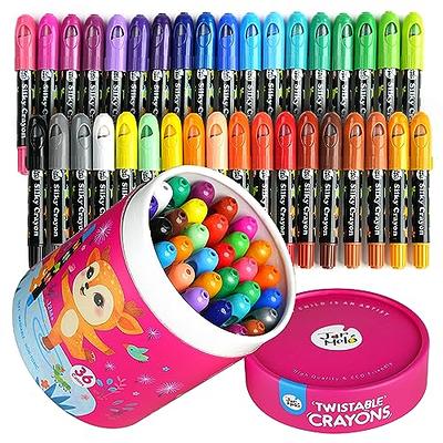 Jar Melo Jumbo Crayons for Toddlers, 24 Colors Twistable Crayons with 108  PDF Coloring Pages, Non Toxic Washable Crayons Silky Large Big Baby  Crayons