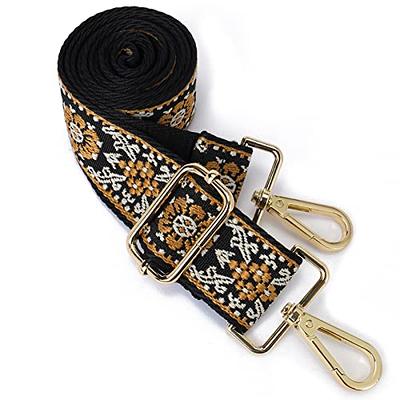 3.8cm Adjustable Brown Leather Purse Strap, Black Shoulder Handbag