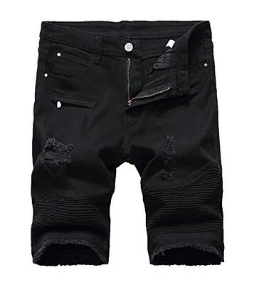 Men's Summer Ripped Denim Shorts Frayed Patch Half Pants Slim Fit Jeans  Shorts | eBay