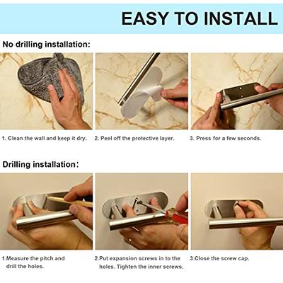 Paper Towel Holder, Self Adhesive Kitchen Towel Rack EASY TO INSTALL NO  DRILLING