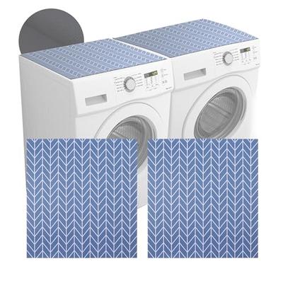 Protect washer dryer from scratches by using plastic shelf liner on top of  them.