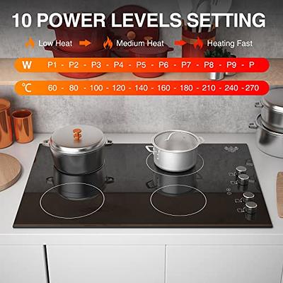  Electric Cooktop 30 inch,Electric Cooker 4 Burners, 6000W  Electric Stove Top 220-240v,Child Safety Lock without Plug Suitable for All  Pans : Home & Kitchen