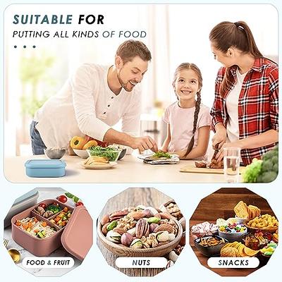 4PCS Bento Box Adult Lunch Box, Compartment Meal Prep Container