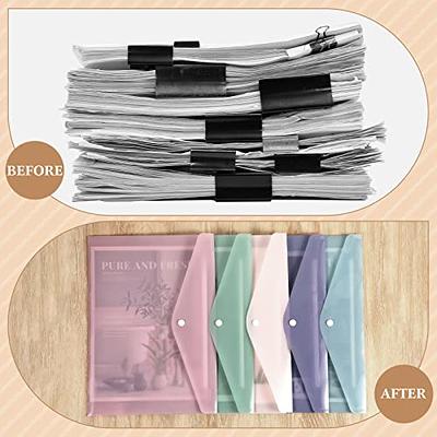  Sooez 10 Pack Plastic Envelopes Poly Envelopes, Clear Document  Folders US Letter A4 Size File Envelopes with Label Pocket & Snap Button  for School Home Work Office Organization, Clear 