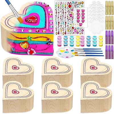 Arts and Crafts for Kids Ages 4-8 8-12, Unfinished Wood Slices with Gem  Painting Stickers Kits Children Painting Activities Kit Creative Art Toys  Party Favors for Kids Boys Girls