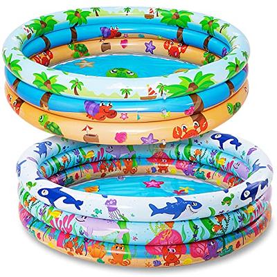 Deekin 6 Pcs 35 Inch Kiddie Pool with Inflatable Bottom, Baby