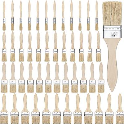 Bitray Thick Chip Paint Brushes 3 Wood Stain Brushes for Painting Walls,  Cabinets Wooden Handle Paint Brush for Varnish and Paste-6pcs